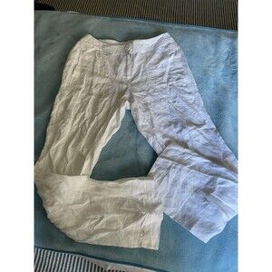 Chicos 100% Linen Pants White Sz .05 M